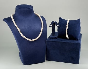 Sterling Silver Freshwater Pearl Jewelry Suite