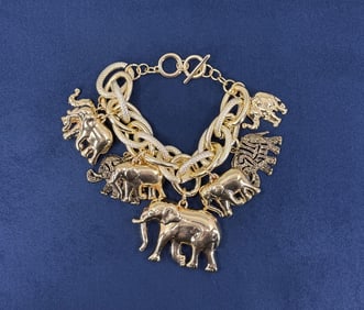 Costume Jewelry Elephant Charm Bracelet