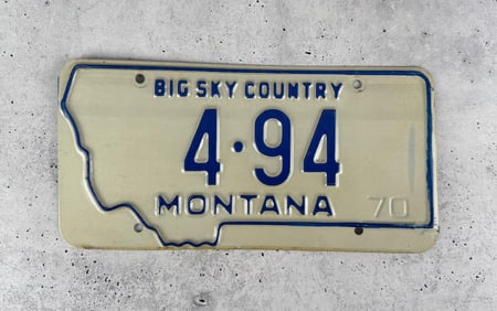 1970 Montana Highway Patrol License Plate