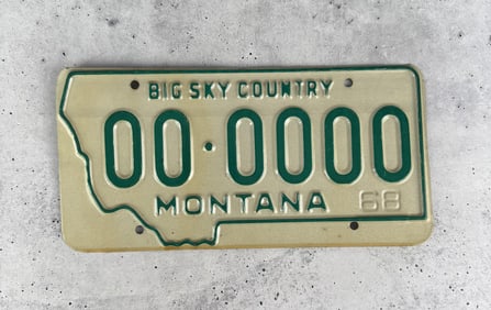 1968 Montana Sample License Plate