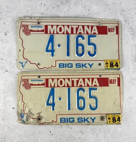 Montana Highway Patrol License Plate Set