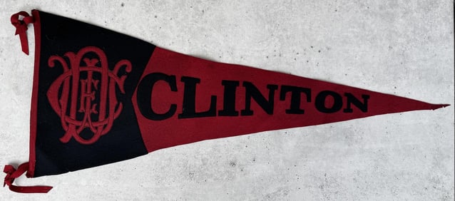 Large Antique Clinton Iowa Pennant