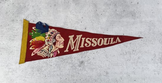 Missoula Montana Indian Chief Souvenir Pennant