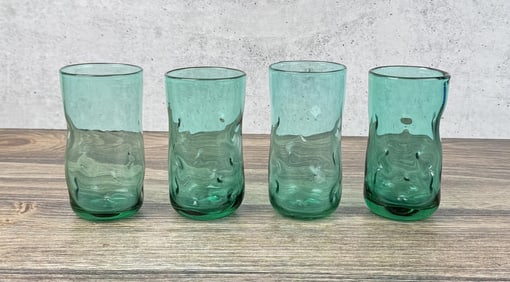 Blenko Art Glass Dimpled Glass Tumbler Set