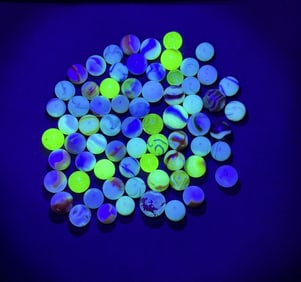 Vintage Uranium Vaseline Glass Marbles