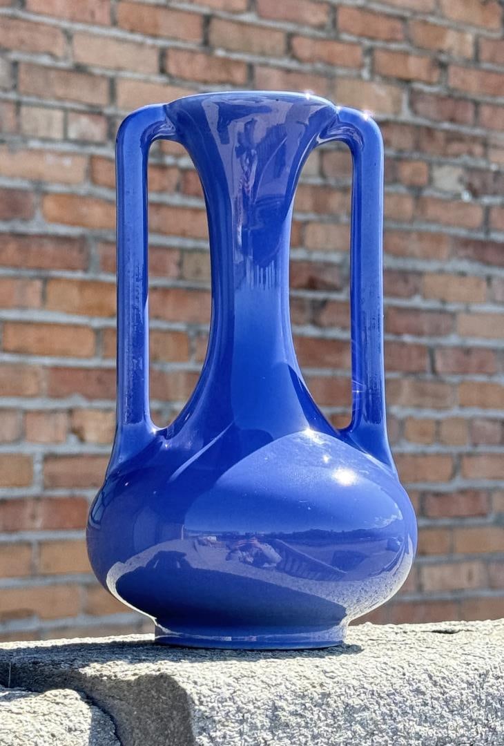 Trenton Pottery Amphora Bud Vase: 7 3/8" tall, diameter is 4 1/2".