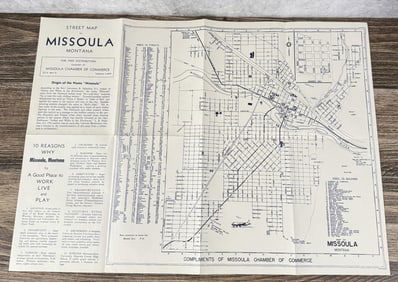 1947 Missoula Montana City Street Map