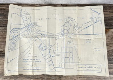 1937 Hilo Hawaii Territory WPA Map