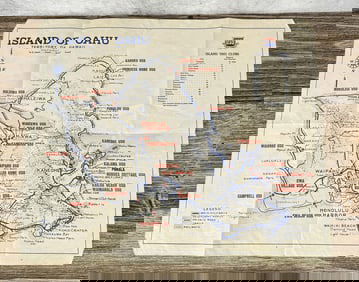 WW2 Oahu Hawaii Territory USO Club Map