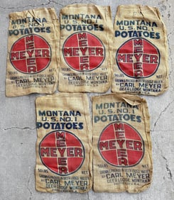Group Of Meyer Deer Lodge Montana Potato Sacks