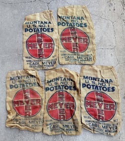 Group Of Meyer Deer Lodge Montana Potato Sacks