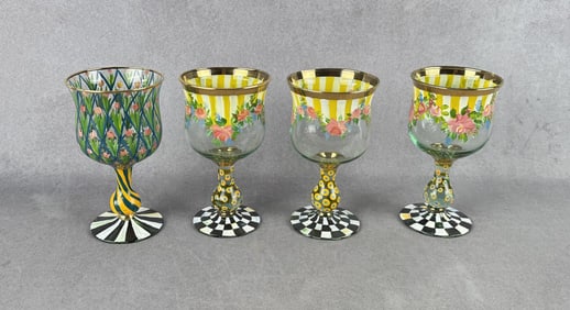 Mackenzie Childs Circus Tulip Water Goblets