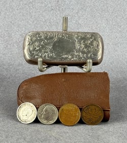 Sterling Silver Coin Token Holder & Coins
