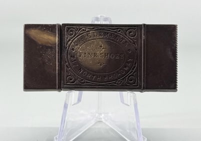Antique Gutta Percha Advertising Match Safe Vesta