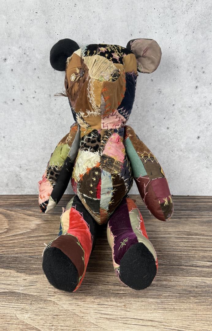 Civil War Folk Art Crazy Quilt Teddy Bear (1 of 7)