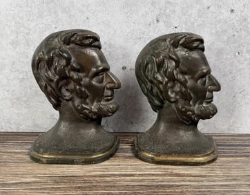Cast Brass Abraham Lincoln Bookends