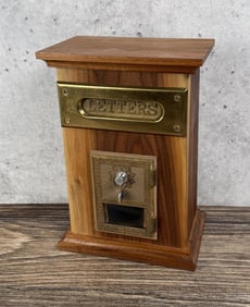 Wood Post Office Door Bank