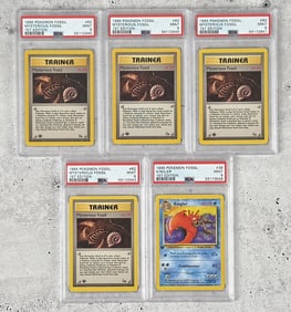 Group Of 1999 Pokeman Fossil 1st Edition Cards