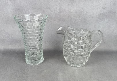 Fostoria American Pitcher & Vase
