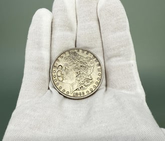 1882 P Silver Morgan Dollar Chop Marked