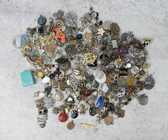 Large Lot of Costume Jewelry Necklace Pendants