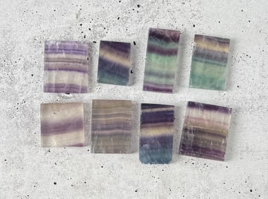 Group Of Rainbow Fluorite Mini Slabs