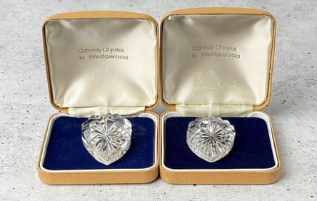 Pair Of Wedgewood Galway Crystal Pendants