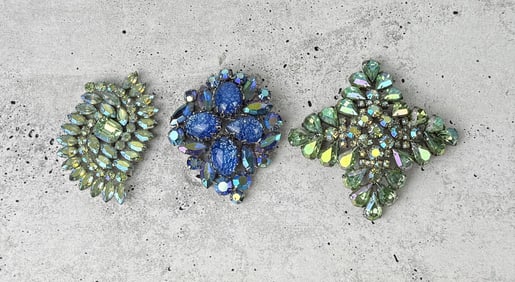 Juliana Blue Lava Rhinestone Brooch & Others