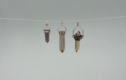 Trio Of Sterling Silver Crystal Pendants