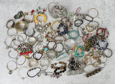 Large Collection of Costume Jewelry Bracelets