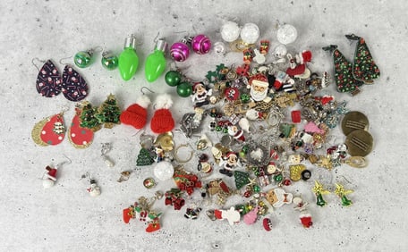 Collection of Christmas Holiday Jewelry Earrings