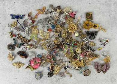 Collection of Costume Jewelry Brooches
