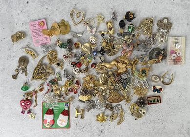 Collection of Costume Jewelry Brooches