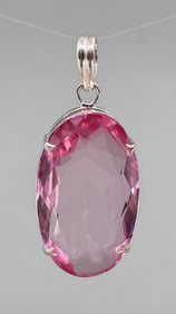 Sterling Silver Lab Grown Sapphire Pendant