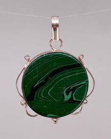 Sterling Silver Malachite Pendant