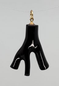 Victorian Black Branch Coral Pendant