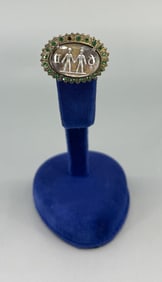 Reverse Painted Victorian Zodiac Gemeni Brooch