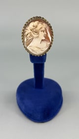 Victorian Carved Shell Cameo Brooch