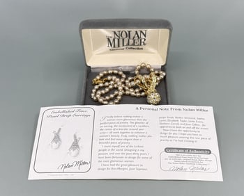 Nolan Miller Faux Pearl Drop Necklace