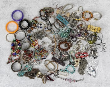 Large Collection of Costume Jewelry Bracelets