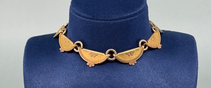 22K Two Tone Gold Choker Necklace