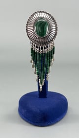 Navajo Malachite Sterling Button Cover