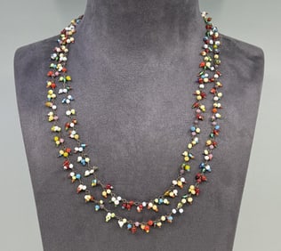 Multi Color Confetti Bead Necklace
