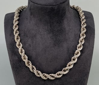 Sterling Silver Rope Chain Necklace
