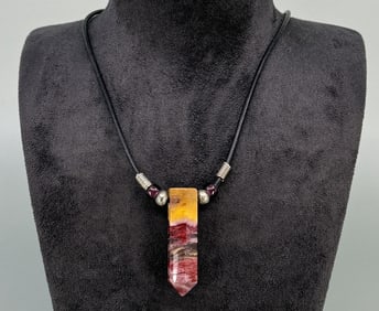 Rainbow Mookaite Point Necklace