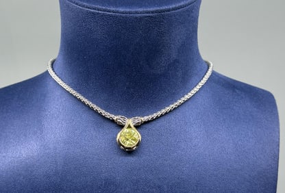 John Medeiros Yellow Crystal Designer Necklace
