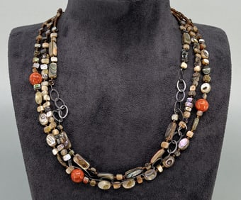 Silpada Abalone Fiesta Fun Sponge Coral Necklace
