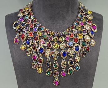 Muli Color Rhinestone Costume Jewelry Necklace
