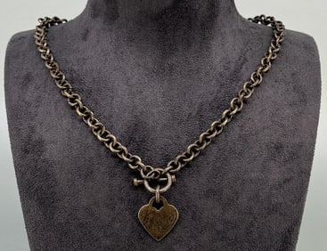 Sterling Silver Heart Toggle Necklace Chain