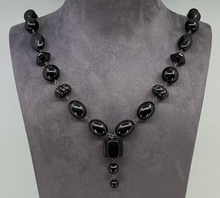J. Jill Black Bead Drop Necklace